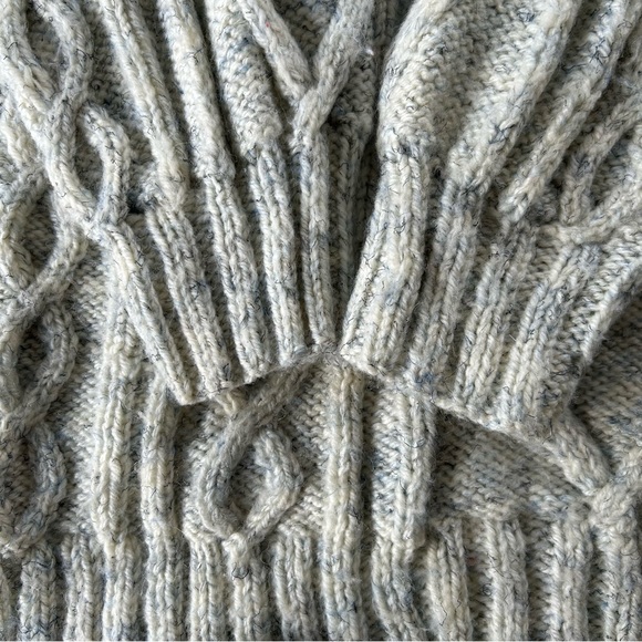 Handmade Textured Wool Blend Sweater Fisherman Coastal Oversized Rory Gilmore - Picture 6 of 8